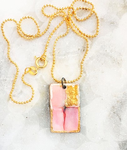 Color Test Pendant in Coral & Neon Pink