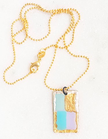 Color Test Pendant in Turquoise & Lavender