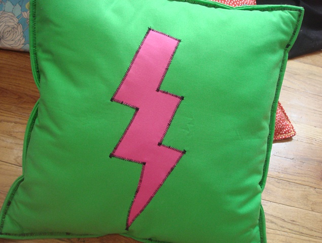 Green Pillow/ Pink Lightning