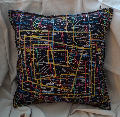 (Time Travel Pillows) Black/Subway, Large