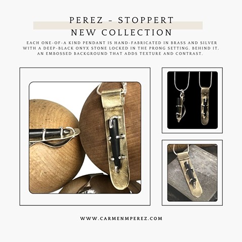 Onyx  Silver Brass Pendants