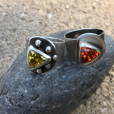 Gem Stone Yellow and red rings