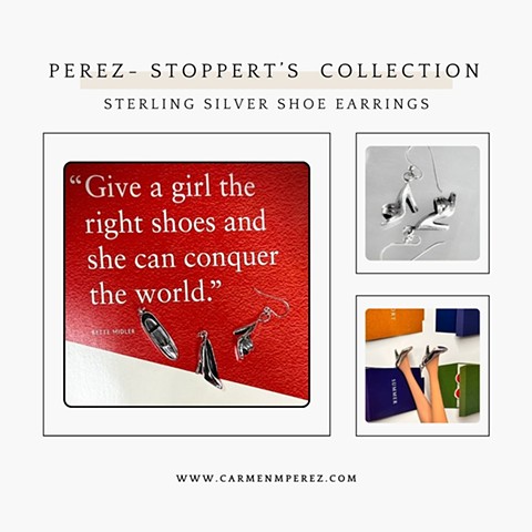 Sterling silver shoe earrings
