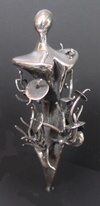 Original, Fetiche, Solid Cast silver, Marble,One of a Kind, Fine Art, Gallery Shows,Carmen M. Perez,