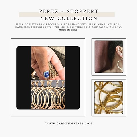 Riveted Brass. Silver loops