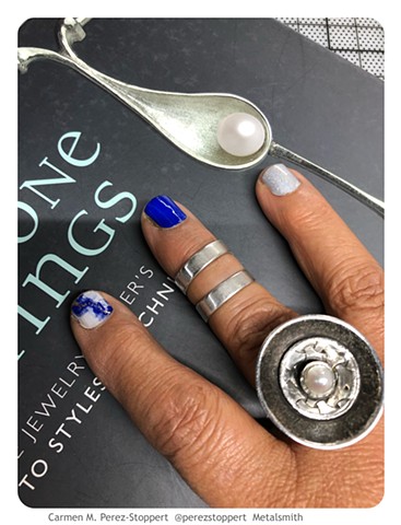 Domed pearl ring