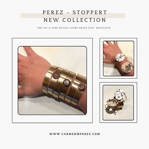 Stone and Brass bracelets