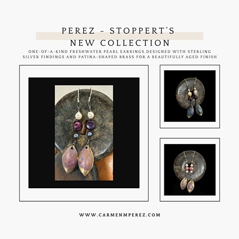 Pearl, Metal Earrings