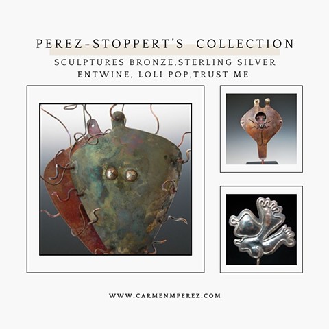 Sculptures, brass, copper and silver