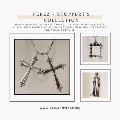 Solid Silver cast crosses and frames