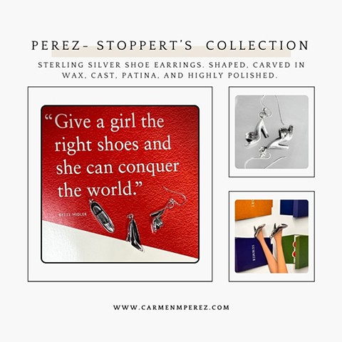 Sterling silver shoe earrings