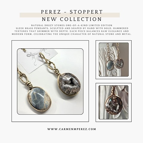 Natural Druzy Stone Pendants