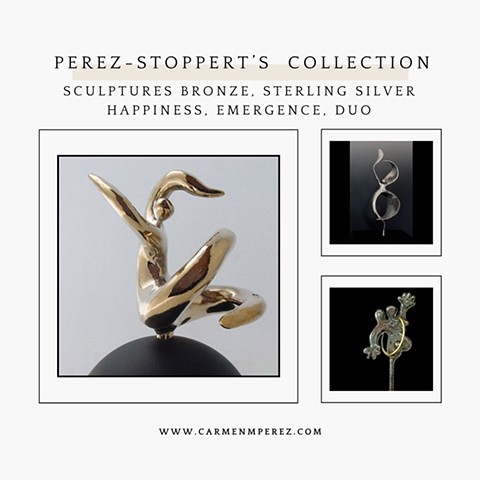 Sculptures, brass and silver