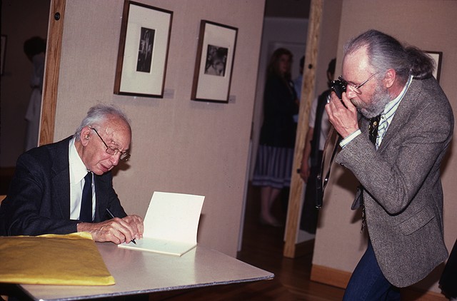Ken Josephson taking a picture of Andre Kertesz. 1984