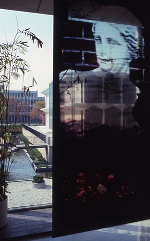 Athena. Naos Cataclysmos. 4ft x 9ft. Cibachrome transparency. 1992. Wayne State University. Detroit.
