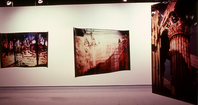 Detail. 3 pieces. 3.5ft x 9ft. 3.5ft x 7ft. 3.5ft x 7ft. Naos Cataclysmos. 1991. Visual Studies Workshop. 