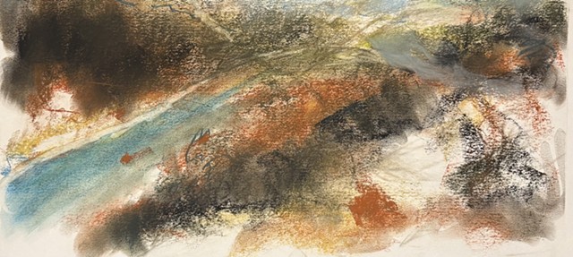 260213 February 13, 2026 conte on 18x24" Bee Paper - detail 