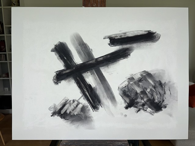260614 June 14, 2026 conte on 18x24" Bee paper