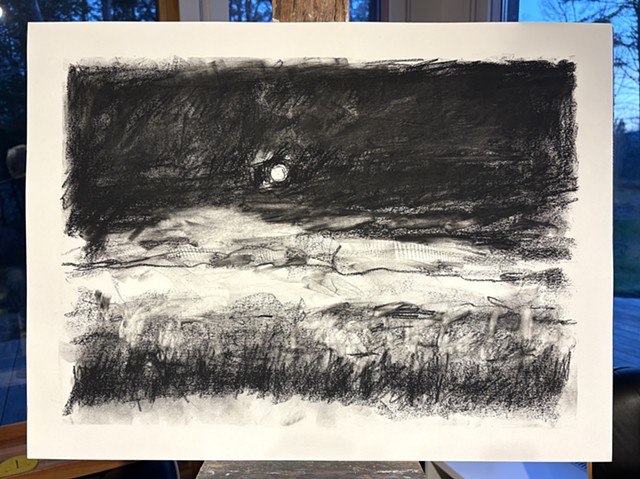 260421 April 21, 2026 conte on 18x24 Bee - detail