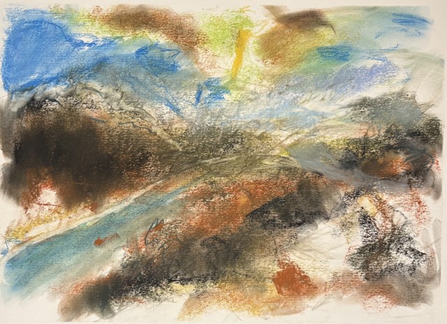 260213 February 13, 2026 conte on 18x24" Bee Paper