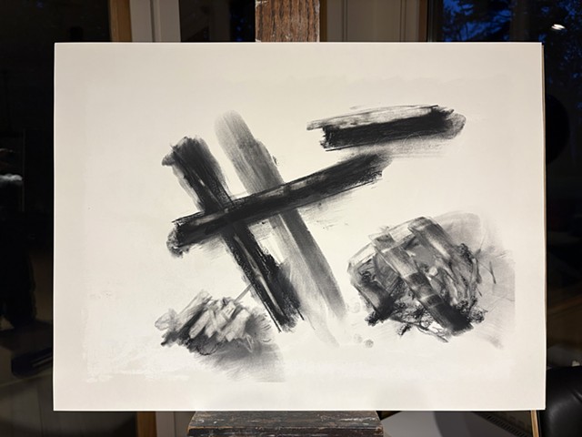 260614 June 14, 2026 conte on 18x24" Bee paper