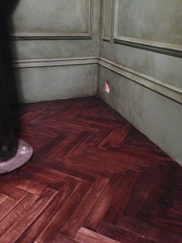 Aging treatment of floors and walls of Cloak Room