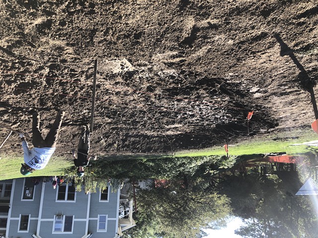 Youth Conservation Corps digging the retention cell