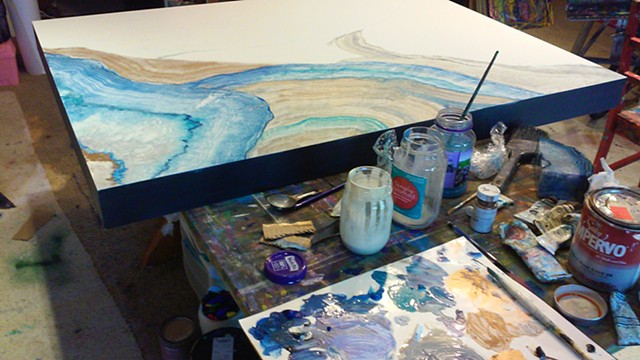 Blue Geode in progress
