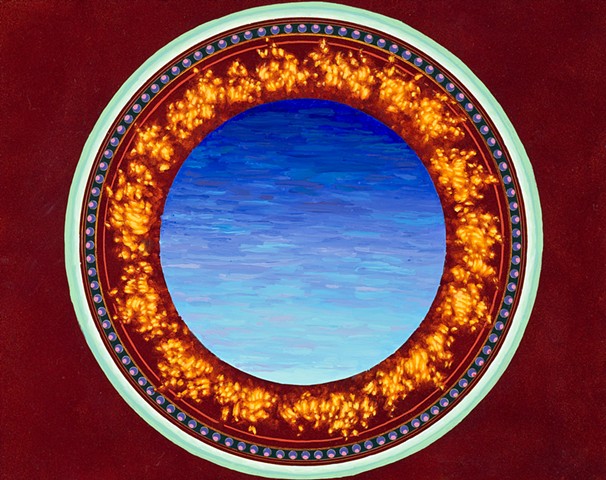 contemporary art, fine art, abstract painting, circles, skyscape