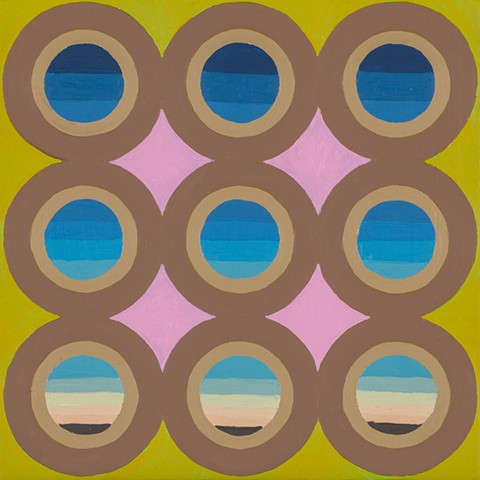 contemporary art, fine art, abstract painting, circles, skyscape