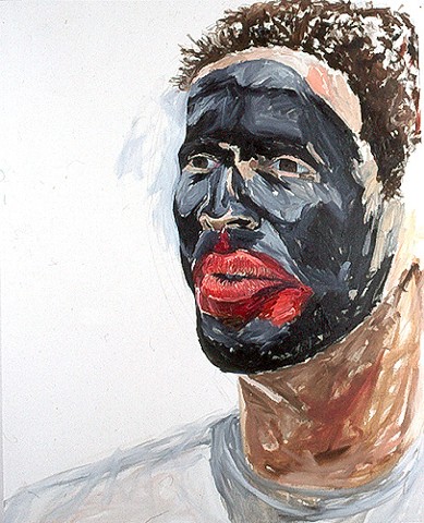 Michael Dixon self-portrait, racial identity, bi-racial art