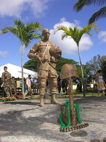 Armed Forces Military Memorial, life-sized bronze figure sculptures by Lynn Liverton
