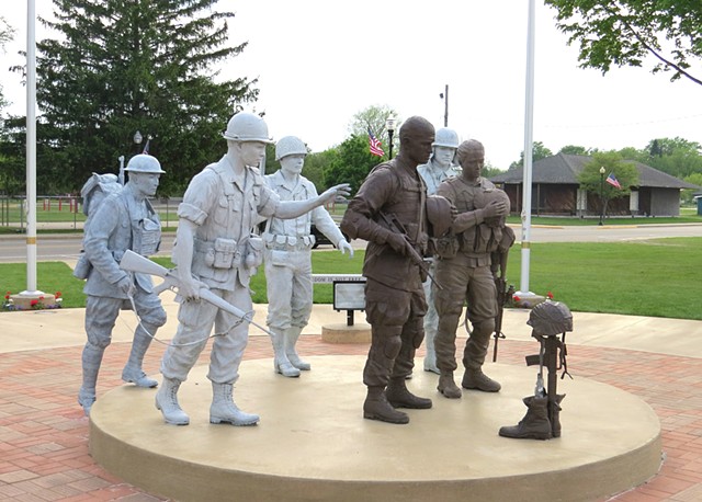 Armed Forces Military Memorial, life-sized bronze figure sculptures by Lynn Liverton
