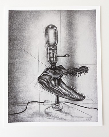 "Alligator Lamp" Print