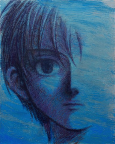 The head in blue