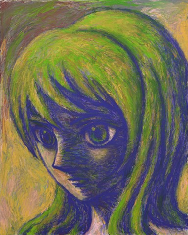 Yellowish green head