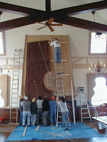 mantel, during renovation.