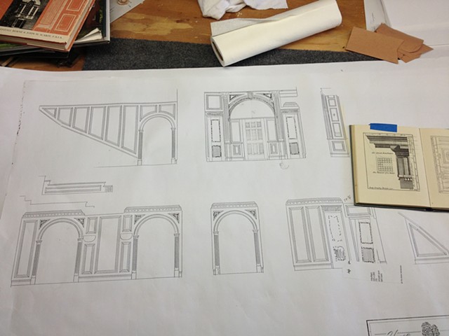 plan for hand-carved mahogany foyer