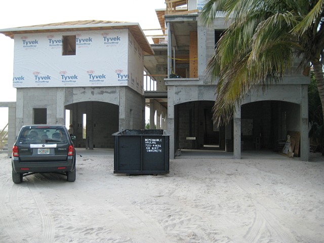 garage elevation under construction