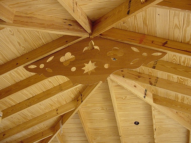 ceiling brace in the guest cottage