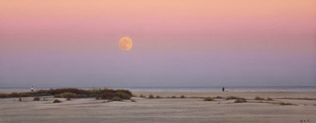 Pink Moon Over the Atlantic 