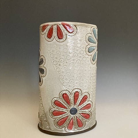 Oval flower vase