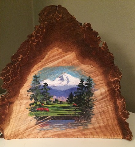 Mt. Hood on wood