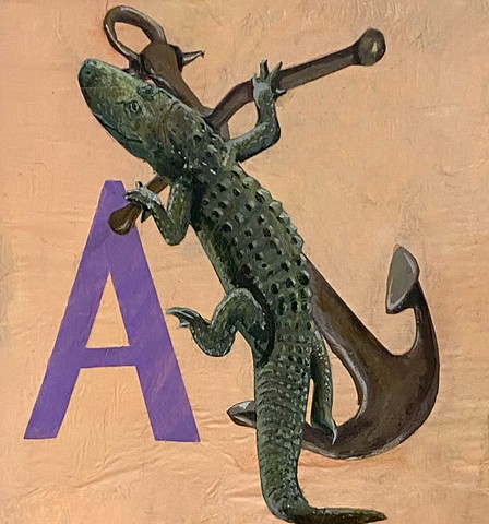 A is for Alligator on an Anchor Collage