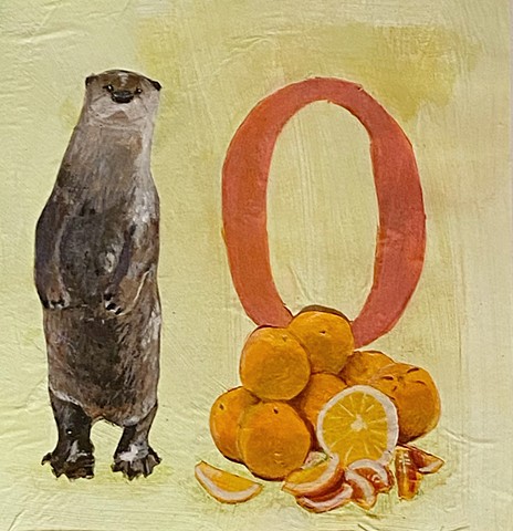 O is for Otter with Oranges Collage