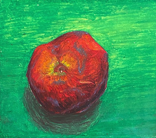 Apple Study in Oil Pastels