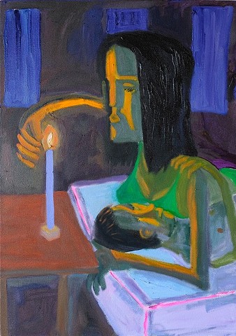 Nick Benfey
Blowing Out A Candle
oil and acrylic on canvas, 34”x24"