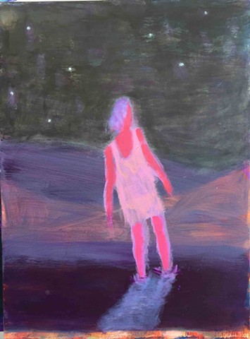 Katherine Bradford
Night Wanderer
40”x30” 
acrylic on canvas

