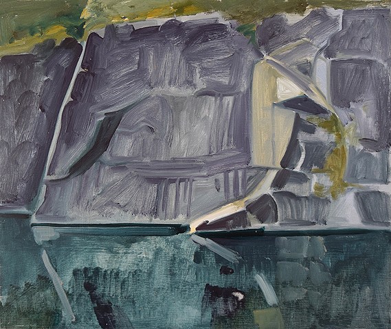  Lois Dodd, Blue Wall, 1988