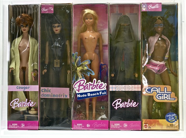 Rare Barbie Dolls, erotic sculpture, Michael Thompson Chicago artist, x-rated Barbi dolls